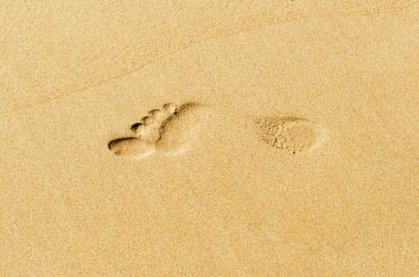 Human footprint in the sand clipart