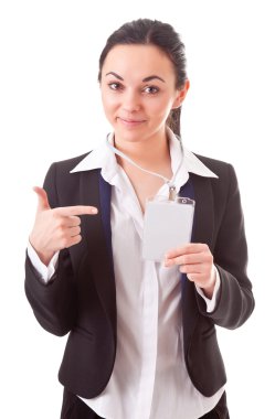 Executive employee shows her badge clipart