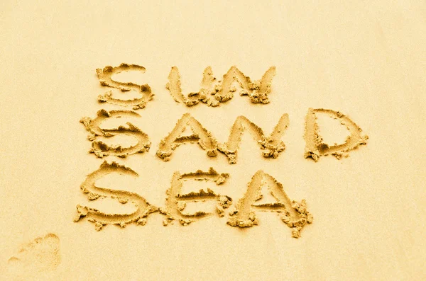 Inscription sur le sable — Photo