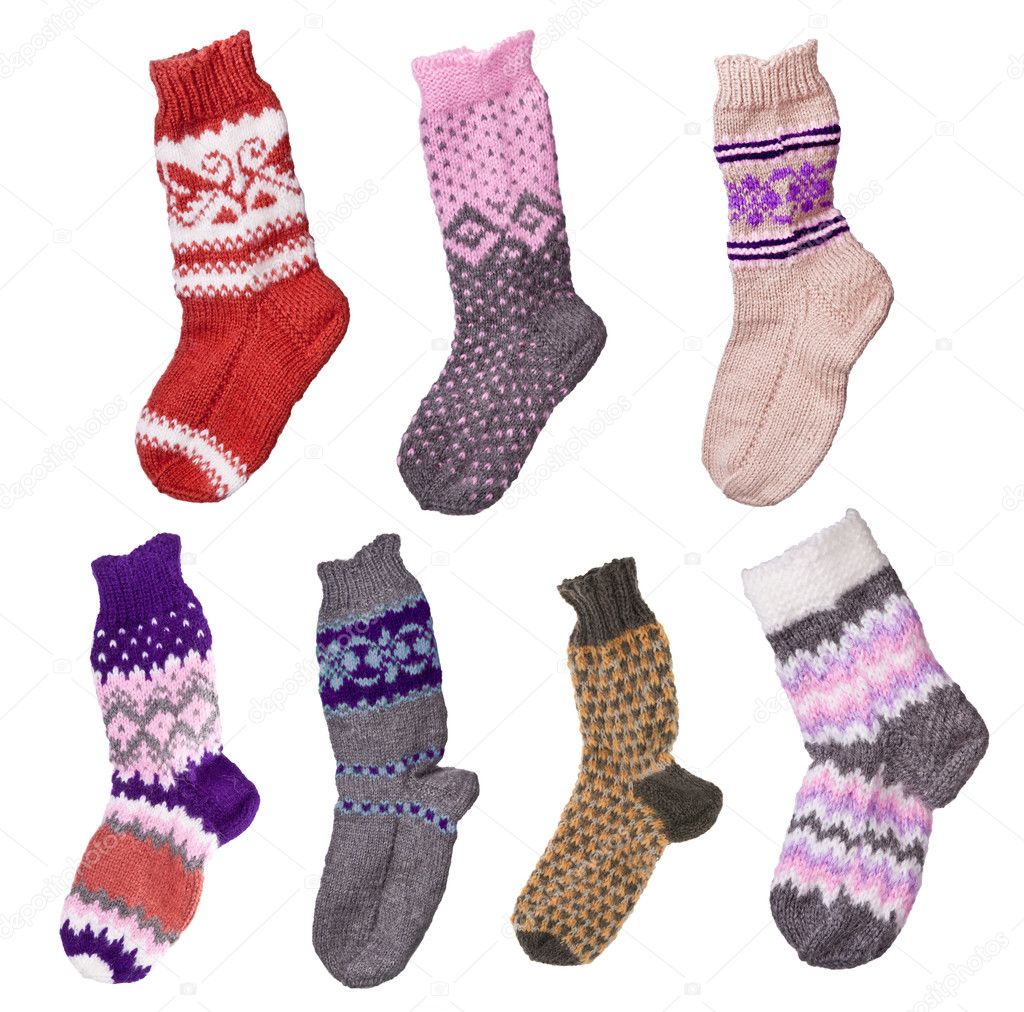 Hand-knitted woolen socks