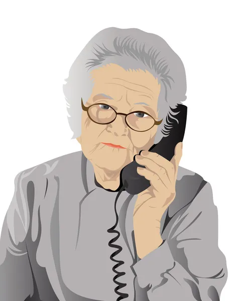 Portrait of elderly woman — Stock Vector