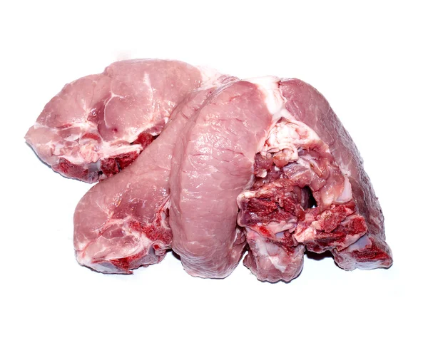 Frisches rohes Fleisch auf weißem Hintergrund — Stockfoto