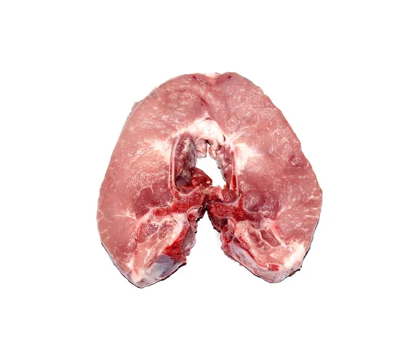 Carne crua fresca sobre um fundo branco — Fotografia de Stock