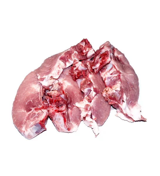 Carne fresca cruda su fondo bianco — Foto Stock