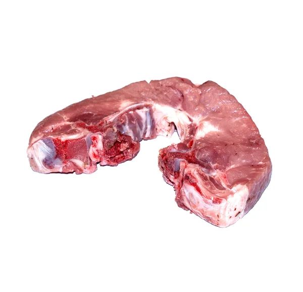 Carne crua fresca sobre um fundo branco — Fotografia de Stock