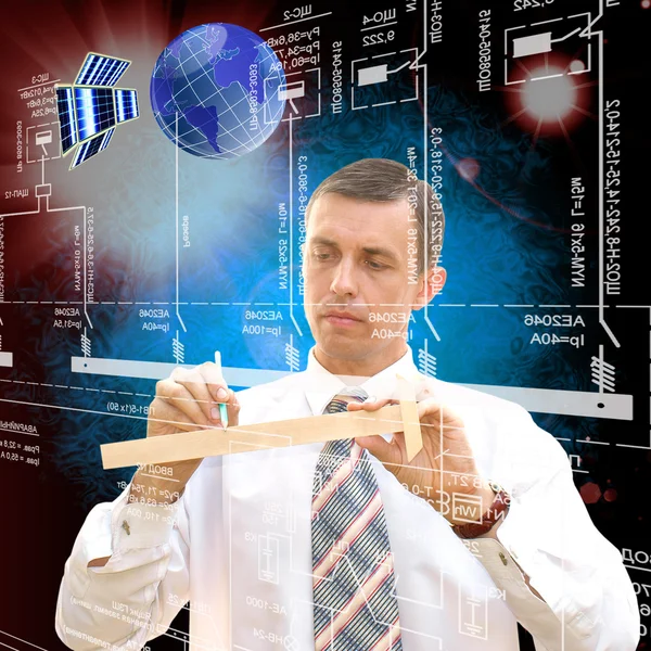 Designing of engineering space technologies — Stock Photo, Image