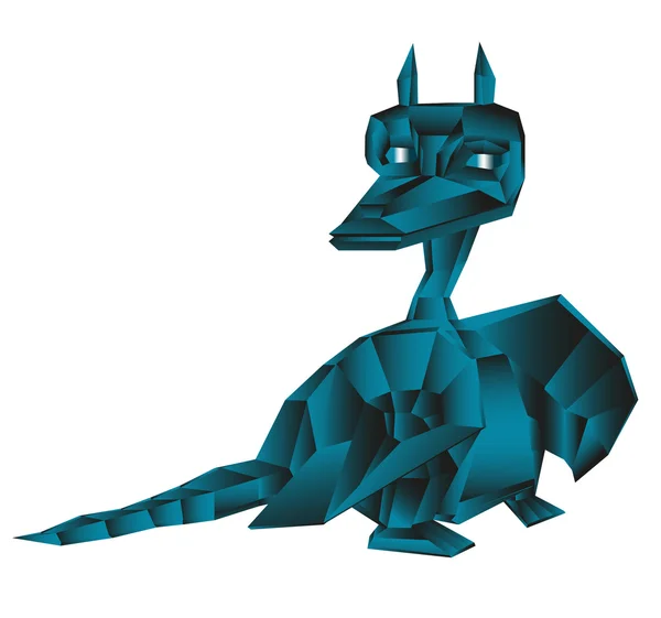 Темно синій фантастичний дракон — стокове фото