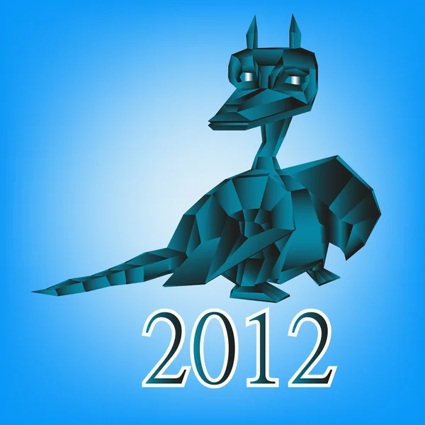 Mörk blå fantastiska dragon — Stockfoto