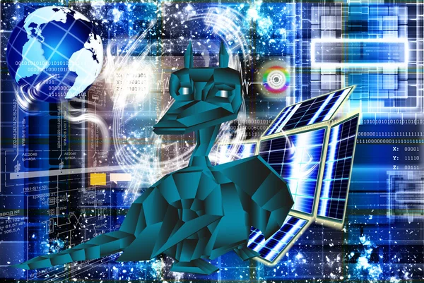 Темно-синій фантастичний дракон-символ 2012 Нові роки . — стокове фото