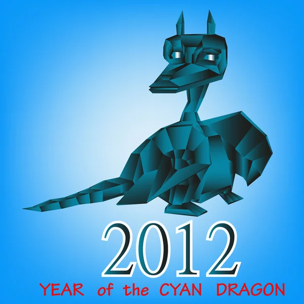 Темно-синий дракон — стоковый вектор