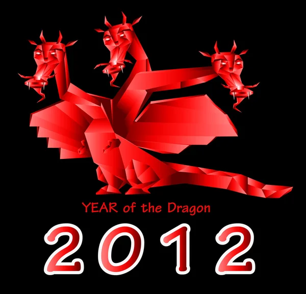 Fantastic dragon a symbol 2012 new years.Vector — Stock Vector