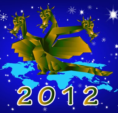 muhteşem Ejder-symbol 2012 yeni yıl.