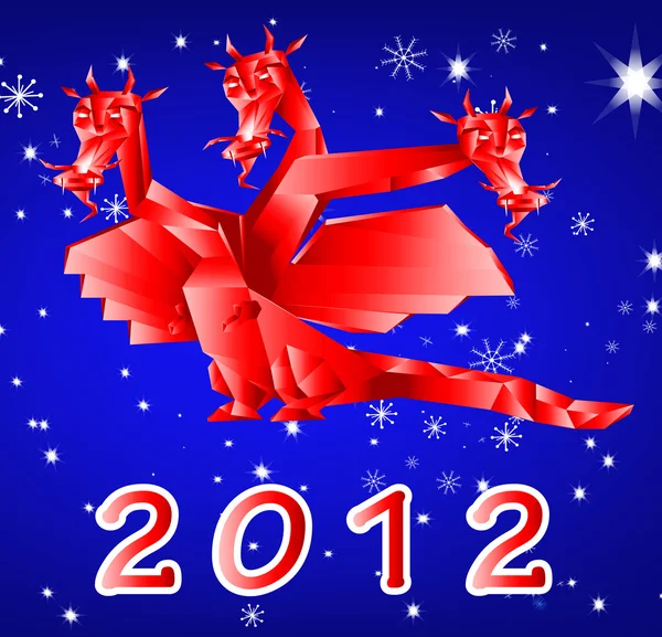Fantastic dragon-symbol 2012 New Years. — Stock Photo, Image