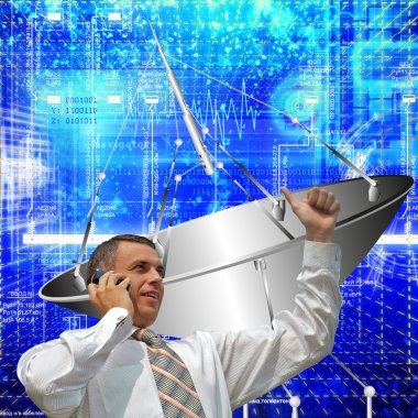 Satellite communication systems clipart