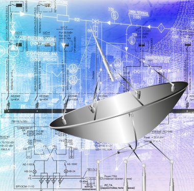 Satellite communication systems clipart