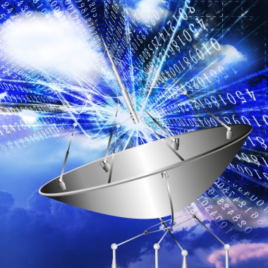 Satellite communication systems clipart