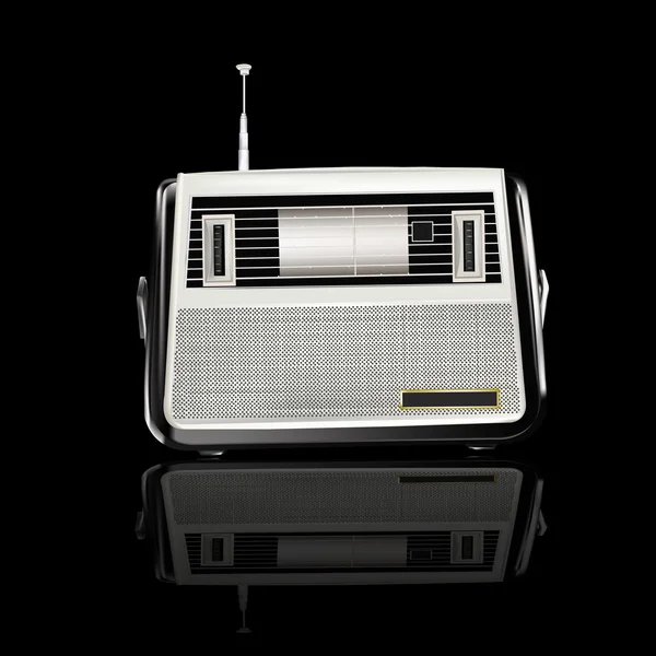 복고풍 검은 배경 위에 라디오 수신기 — 스톡 사진