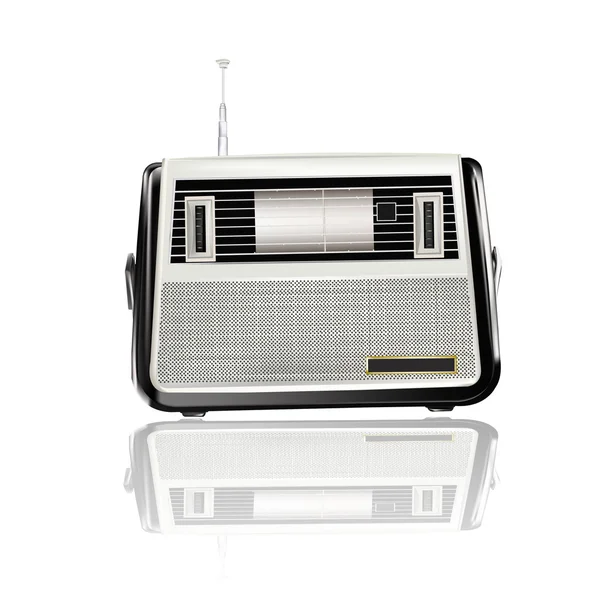 Ретро радіоприймач на білому фоні — стокове фото