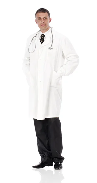 El médico sobre un fondo blanco — Foto de Stock
