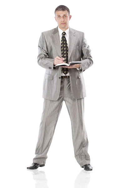 Элегантный бизнесмен на белом фоне — стоковое фото