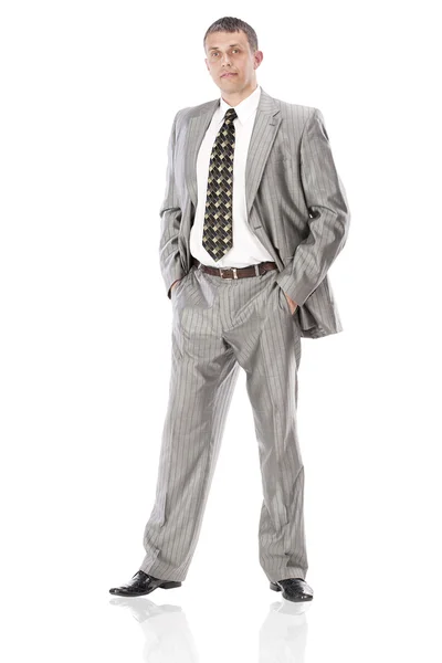 El hombre de negocios elegante sobre un fondo blanco — Foto de Stock