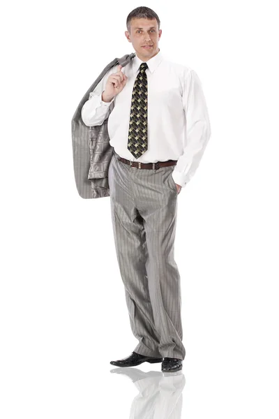 O homem de negócios elegante em um fundo branco — Fotografia de Stock
