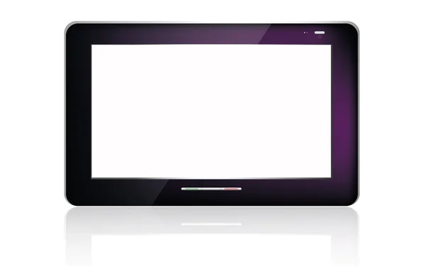 Черный абстрактный планшет на белом фоне — стоковое фото