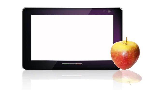 Schwarzer abstrakter Tablet-PC auf weißem Hintergrund — Stockfoto