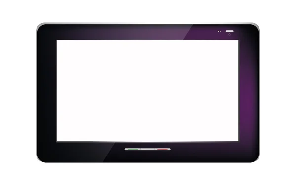 Zwarte abstracte tablet pc op witte achtergrond — Stockvector