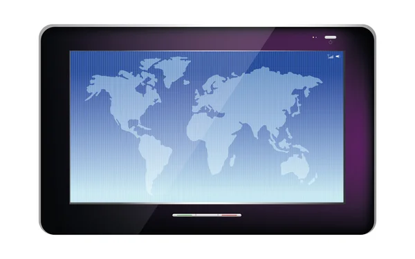 Schwarzer abstrakter Tablet-PC auf weißem Hintergrund — Stockvektor