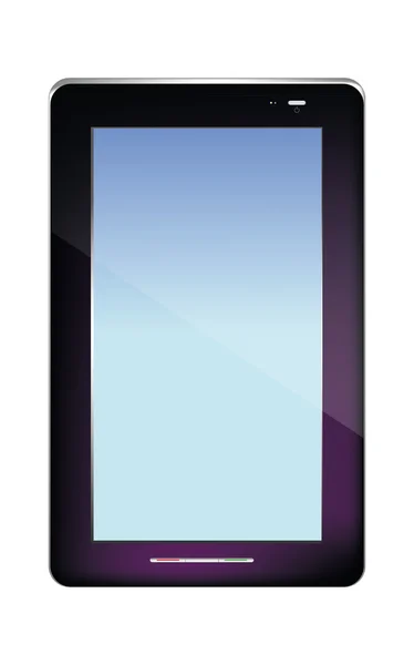 Tablet negro abstracto pc sobre fondo blanco — Vector de stock
