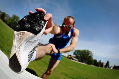 Runner stretching clipart