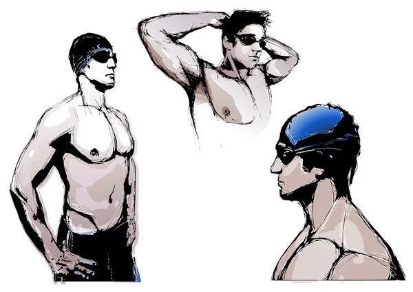 Trio de natation — Image vectorielle