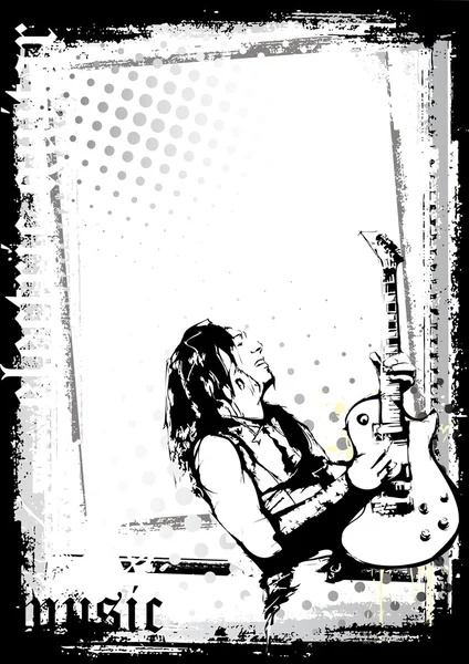 吉他弹奏者海报 — 图库矢量图片