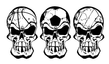 Ball skulls clipart