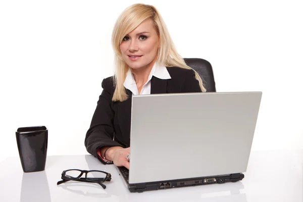 Businesswoman in glasses working — Stock Photo, Image