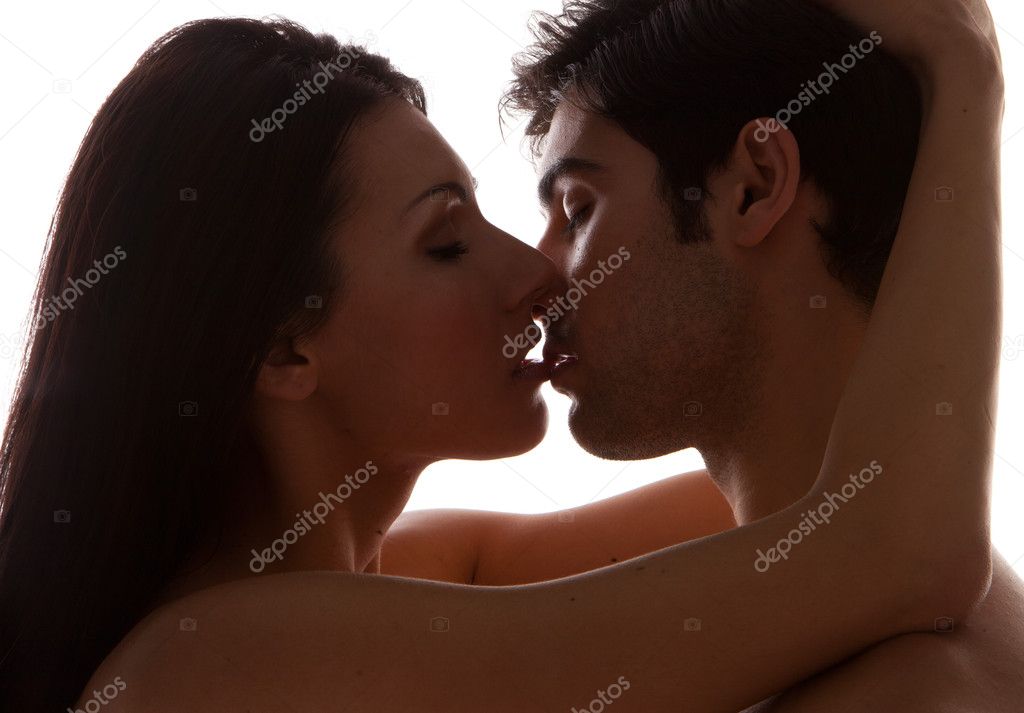 Romantic Young Couple Kissing