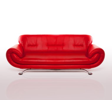 Modern Red Leather Couch clipart