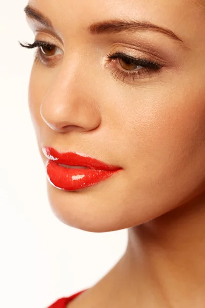 아름 다운 빨간 입술 — 스톡 사진