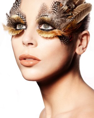 Creative Feathered Eye Makeup clipart