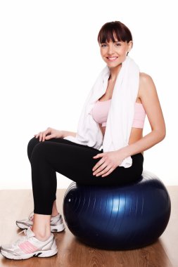 Woman Witrh Pilates Ball clipart