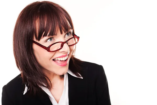 Mujer de negocios sonriente en gafas —  Fotos de Stock