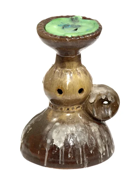 Keramik Ljusstake med vax. — Stockfoto