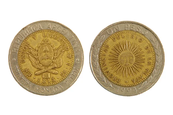 Argentyna monet.isolated. — Zdjęcie stockowe