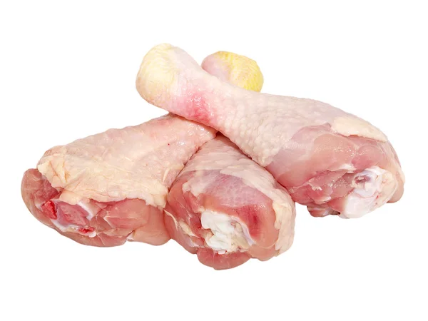 Tre rå kyckling legs.isolated. — Stockfoto