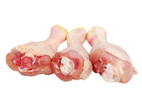 Trzy nogi niegotowane kurczaka. — Zdjęcie stockowe