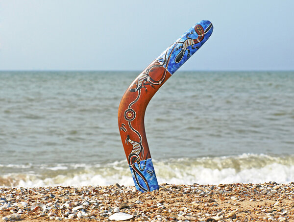 Boomerang on Sandy Beach.