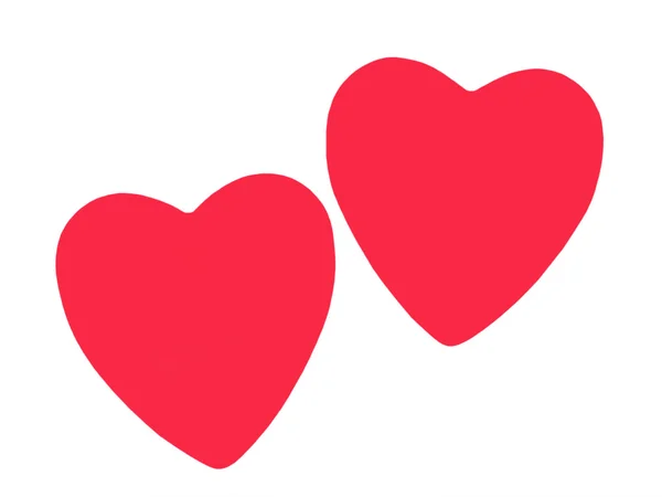Két piros szerelem heart.isolated. — Stock Fotó