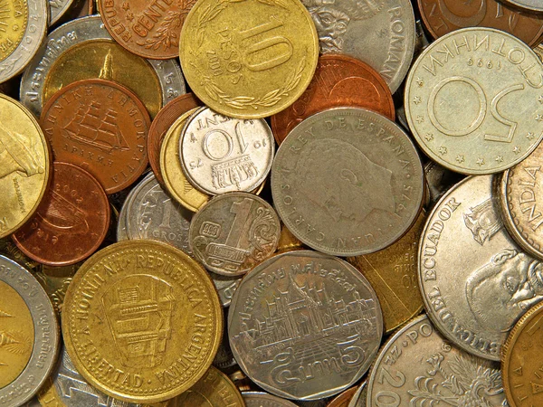 Verschiedene Münzen als Hintergrund. — Stockfoto