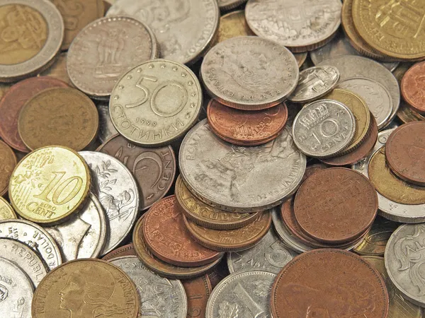 Mynt från olika länder. — Stockfoto